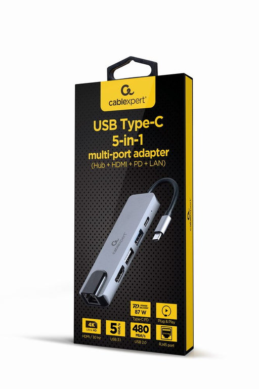 EAN 8716309124270 - Gembird A-CM-COMBO5-04 base para portátil y replicador de puertos Alámbrico USB 3.2 Gen 1 (3.1 Gen 1) Typ imagen 1