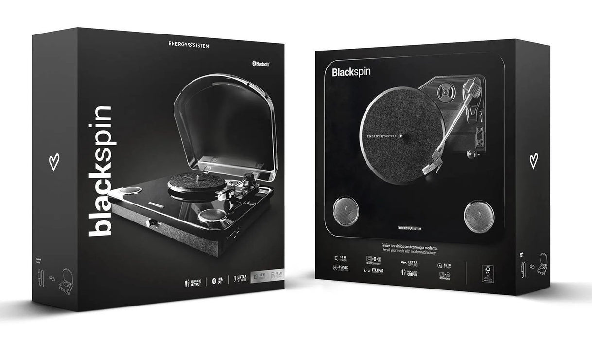 EAN 8432426459438 - Energy Sistem BlackSpin Tocadiscos de tracción por correa Negro, Transparente imagen 6