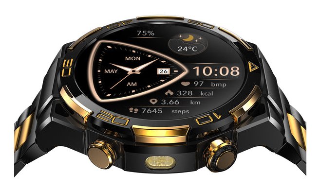 EAN 6931548325796 - Blackview W90 Pro 3,63 cm (1.43") AMOLED 48.6 mm Digital 466 x 466 Pixeles Pantalla táctil Negro, Oro GPS imagen 5