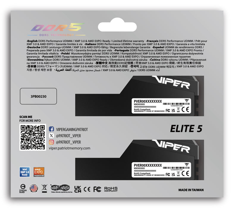 EAN 4711378431612 - Patriot Memory Viper Elite 5 Ultra VEU532G6036K módulo de memoria 32 GB 2 x 16 GB DDR5 6000 MT/s 288-pin  imagen 12
