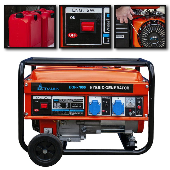 EAN 5905090330714 - Extralink EX.30714 motor-generador 7000 W 25 L Gasolina Negro, Naranja imagen 9