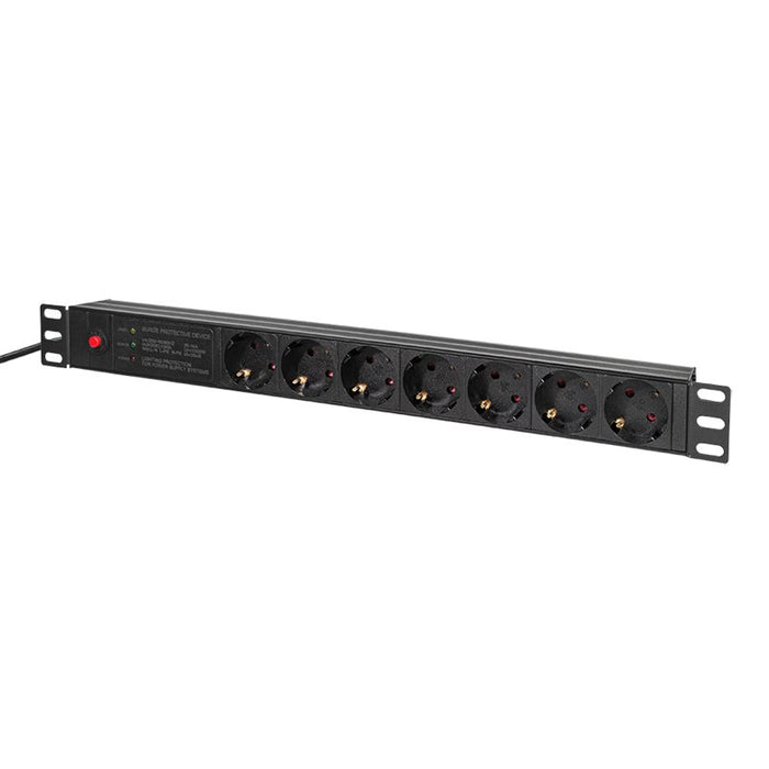 EAN 4052792068733 - LogiLink PDU7C02 unidad de distribución de energía (PDU) 7 salidas AC 1U Negro imagen 2