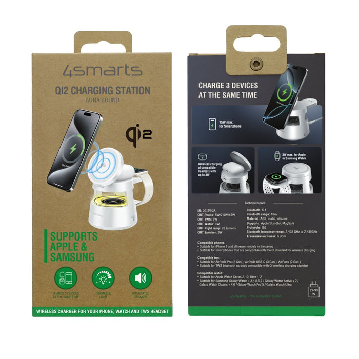 EAN 4252011911745 - 4smarts 541535 cargador de dispositivo móvil Auriculares, Smartphone, Reloj inteligente Blanco USB Cargad imagen 3