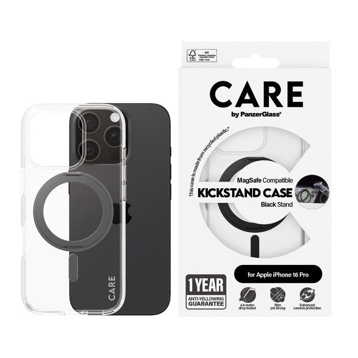 EAN 5715685003837 - PanzerGlass CARE™ by ® Case Transparent w. Black Kickstand & MagSafe iPhone 16 Pro funda para teléfono mó imagen 2