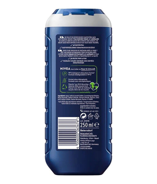 EAN 4006000063676 - NIVEA Men Sport 250 ml Gel de ducha Hombres Cuerpo, rostro y cabello imagen 2