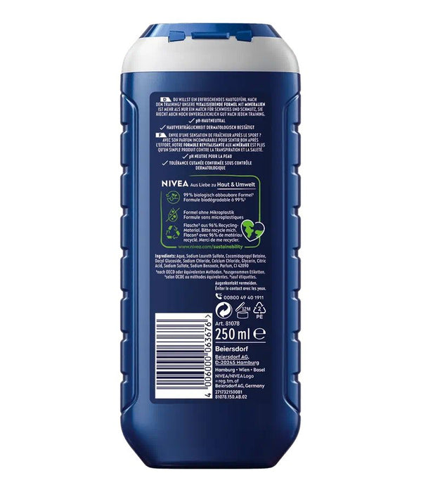 EAN 4006000063676 - NIVEA Men Sport 250 ml Gel de ducha Hombres Cuerpo, rostro y cabello imagen 2