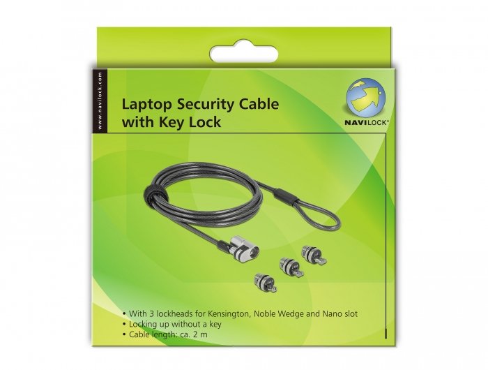 EAN 4043619206766 - Navilock 20676 cable antirrobo Negro, Plata 2 m imagen 4