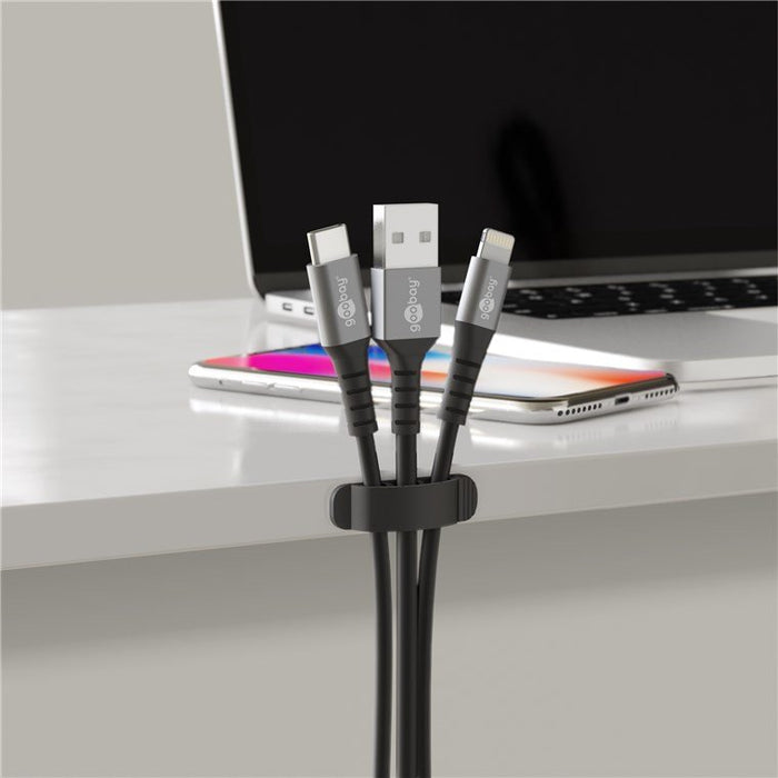 EAN 4040849706844 - Goobay 70684 organizador de cables Escritorio/pared Clip para cable Negro 6 pieza(s) imagen 13