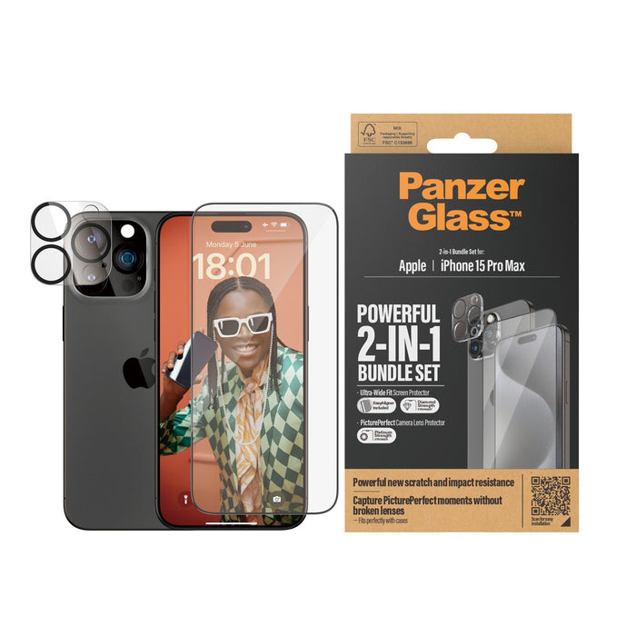 EAN 5711724930270 - PanzerGlass ® 2-in-1 Bundle iPhone 15 Pro Max | Ultra-Wide Fit w. EasyAligner Protector de pantalla Apple imagen 2