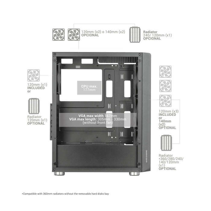 EAN 8435693103295 - Mars Gaming MC-3000 Midi Tower imagen 6