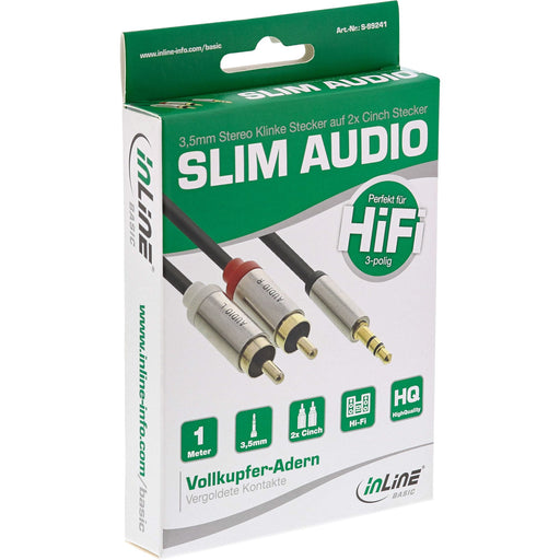EAN 4043718269631 - InLine S-99241 cable de audio 1 m 3,5mm 2 x RCA Negro, Plata imagen 1