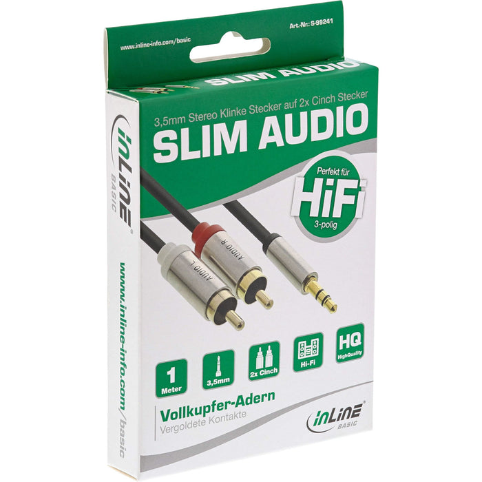 EAN 4043718269631 - InLine S-99241 cable de audio 1 m 3,5mm 2 x RCA Negro, Plata imagen 1