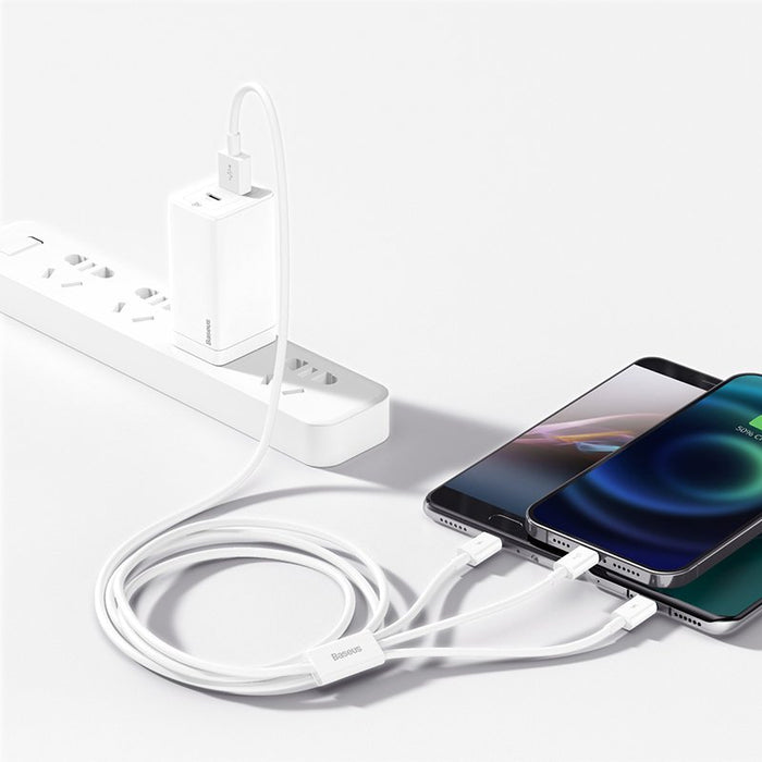 EAN 6953156205536 - Baseus Superior cable USB USB 2.0 1,5 m USB A USB C/Micro USB A/Lightning Blanco imagen 6