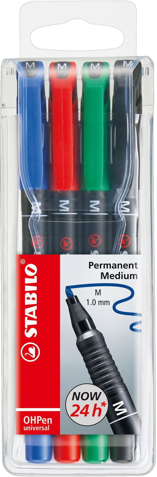 EAN 4006381114868 - STABILO OHPen universal permanent, 4 Pack marcador permanente Punta redonda Negro, Azul, Verde, Rojo 4 pi imagen 1