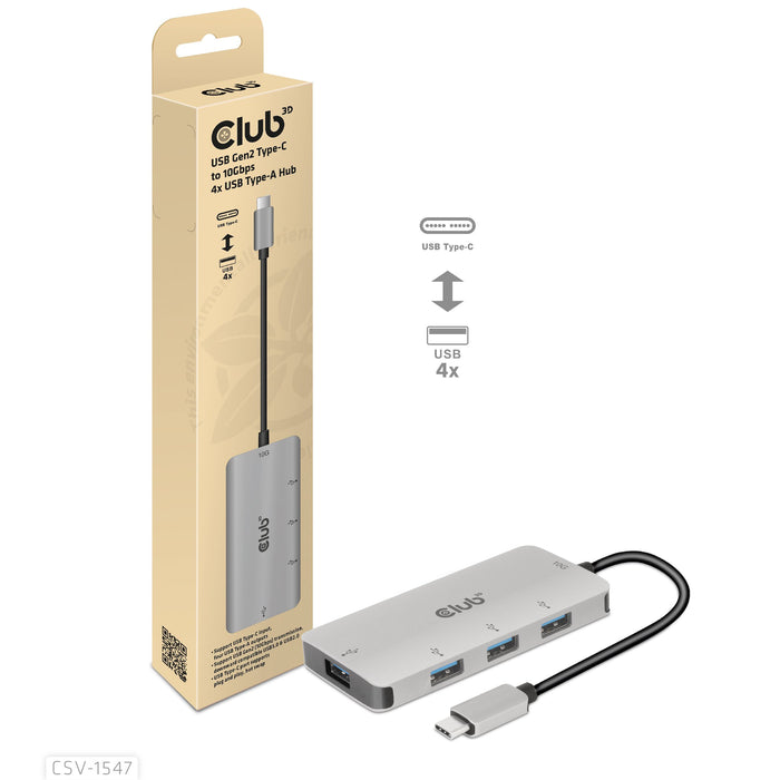 EAN 8719214472375 - CLUB3D CSV-1547 hub de interfaz USB 3.2 Gen 2 (3.1 Gen 2) Type-C 10000 Mbit/s Negro, Plata imagen 1