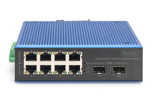 EAN 4016032490265 - Digitus DN-651146 switch No administrado Fast Ethernet (10/100) Negro, Azul imagen 2