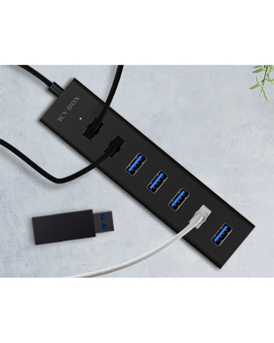 EAN 4250078171546 - ICY BOX IB-HUB1700-U3 USB 3.2 Gen 1 (3.1 Gen 1) Type-A 5000 Mbit/s Negro imagen 4