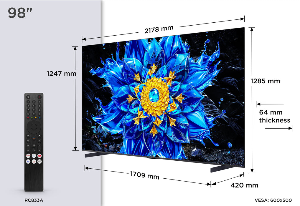 EAN 5901292531270 - TCL QLED810L 98QLED810L Televisor 2,49 m (98") 4K Ultra HD Smart TV Wifi Negro 550 cd / m² imagen 4