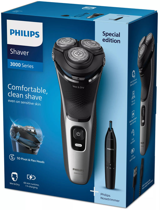 EAN 8720689018548 - Philips S3143/02 afeitadora Máquina de afeitar de rotación Recortadora Negro, Plata imagen 3