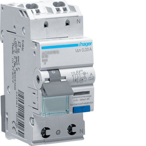 EAN 3250611068129 - Hager ADS910D corta circuito Interruptor diferencial 2 módulo(s) imagen 1