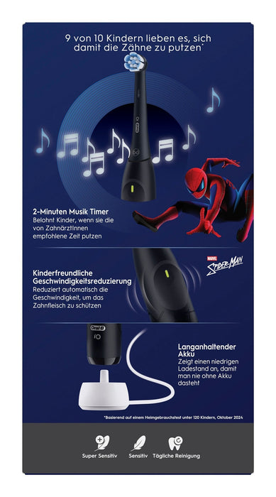 EAN 8700216932820 - Oral-B iO Kids Spiderman Niño Cepillo dental giratorio Negro imagen 3