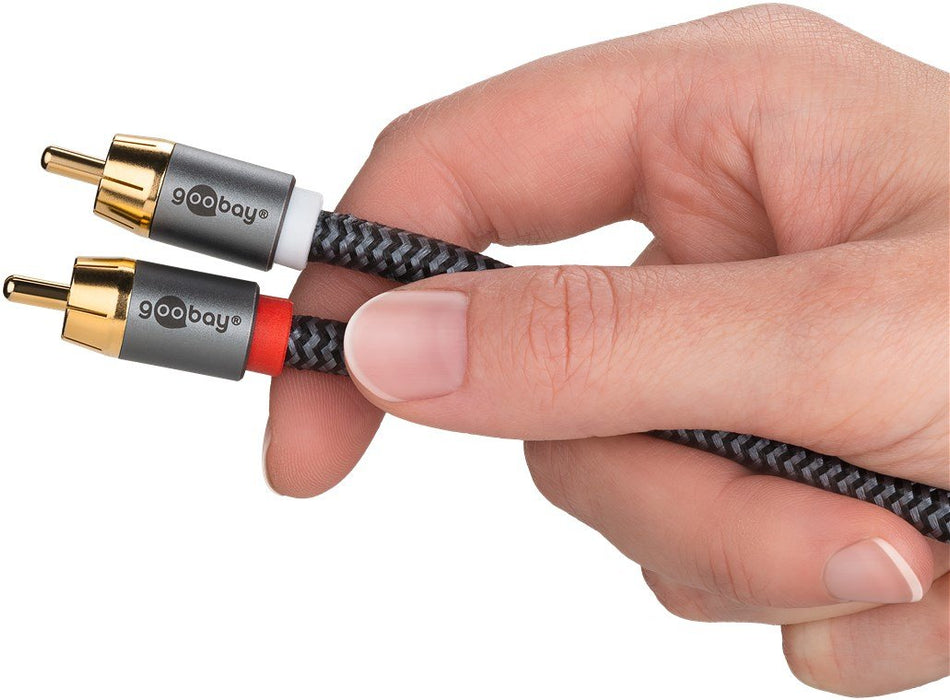EAN 4040849653032 - Goobay 65303 cable de audio 10 m 2 x RCA RCA Negro, Plata imagen 9