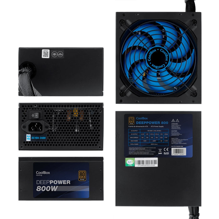 EAN 8436556145346 - CoolBox DeepPower BR-800 unidad de fuente de alimentación 20+4 pin ATX Negro imagen 2