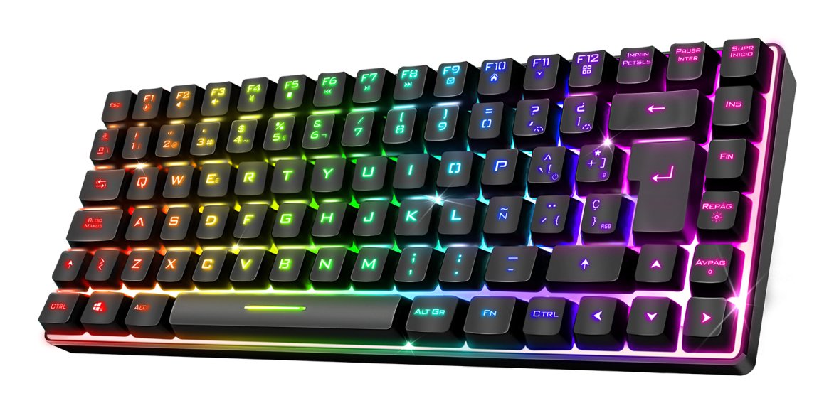 EAN 3700104455238 - Spirit of Gamer CLA-EK70ES teclado Juego RF inalámbrica + USB QWERTY Español Negro imagen 1