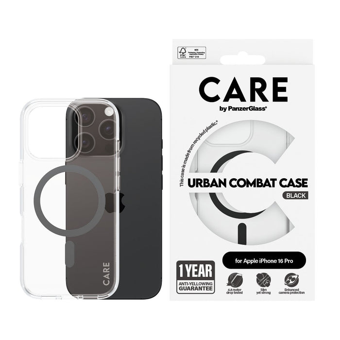 EAN 5715685004124 - PanzerGlass CARE™ by ® Urban Combat Case Transparent w. Black MagSafe iPhone 16 Pro funda para teléfono m imagen 2