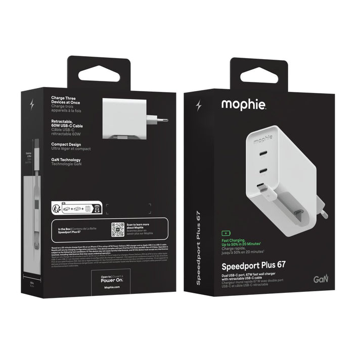 EAN 0840390369550 - mophie Speedport 67 Universal Blanco Corriente alterna Carga rápida Interior imagen 8