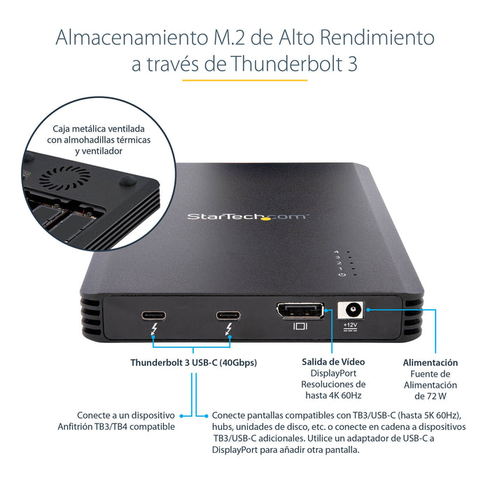EAN 0065030886406 - StarTech.com M2E4BTB3 caja para disco duro externo Caja externa para unidad de estado sólido (SSD) Negro imagen 10