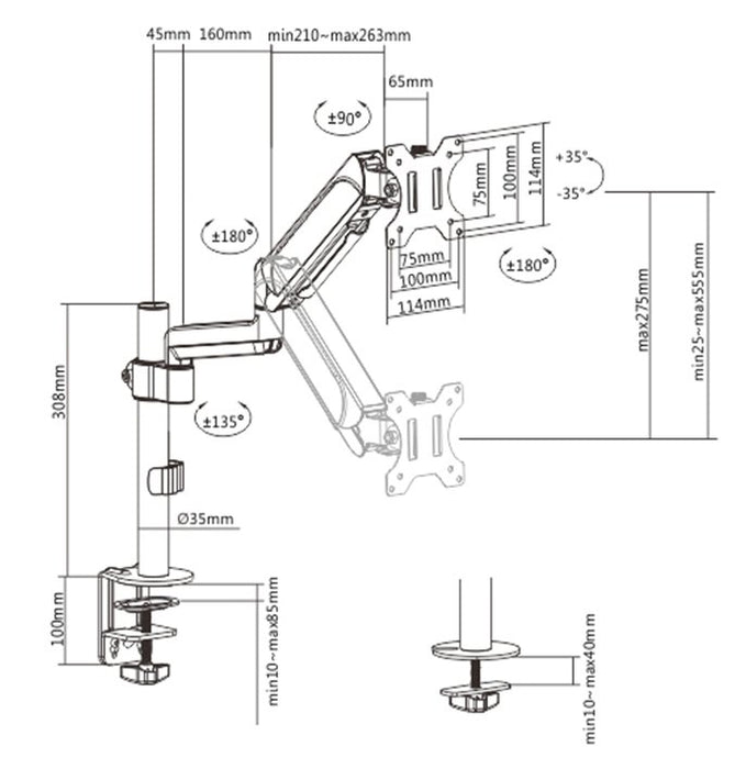 EAN 8716309126137 - Gembird MA-DA1P-01 soporte para monitor 81,3 cm (32") Escritorio Negro imagen 3