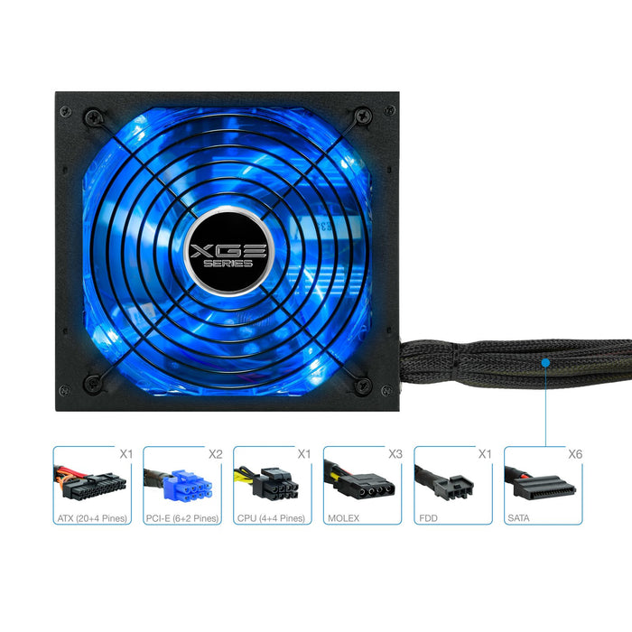 EAN 8433281007604 - TooQ TQXGEII-800SAP unidad de fuente de alimentación 800 W 20+4 pin ATX ATX Negro imagen 3