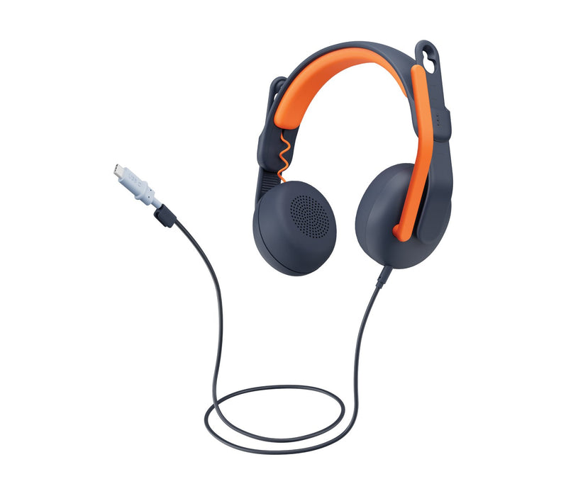 EAN 0097855190727 - Logitech Zone Learn Auriculares Alámbrico Diadema Educación USB Tipo C Azul, Naranja imagen 1