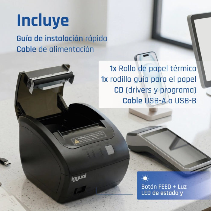 EAN 8435364319321 - iggual TP Easy 80 WiFi 203 x 203 DPI Inalámbrico y alámbrico Transferencia térmica Impresora de recibos imagen 15