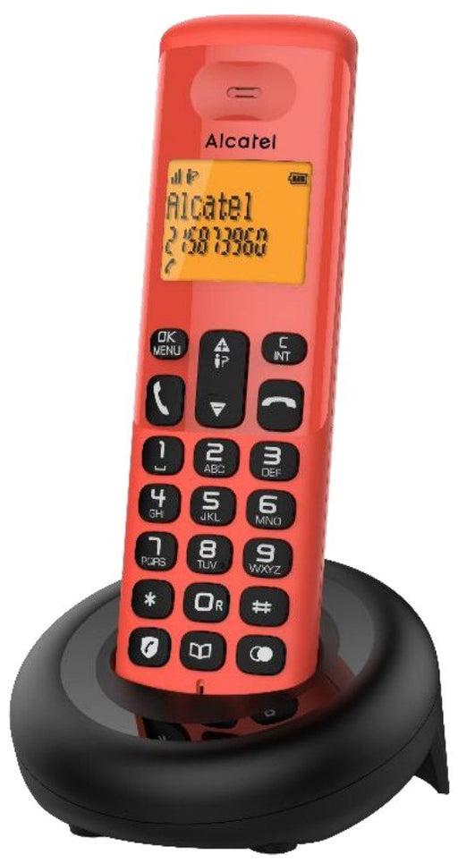 EAN 3700601426717 - Alcatel E160 Teléfono DECT Identificador de llamadas Negro, Rojo imagen 1
