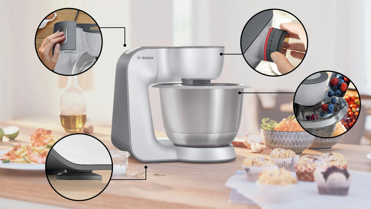 EAN 4242005535811 - Bosch Serie 4 MUM 5 robot de cocina 1000 W 3,9 L Blanco imagen 6