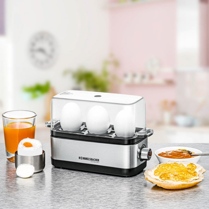 EAN 4001797859204 - Rommelsbacher ER 300 cuecehuevos 3 huevos 300 W Acero inoxidable, Transparente imagen 2