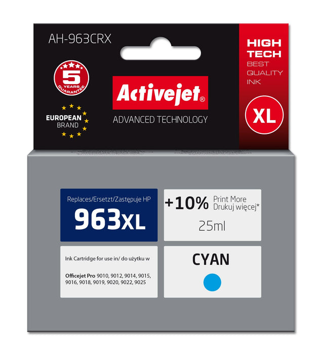 EAN 5901443119685 - Activejet Tusz AH-963CRX (zamiennik HP 963XL 3JA27AE; Premium; 1760 stron; niebieski) cartucho de tinta 1 imagen 1