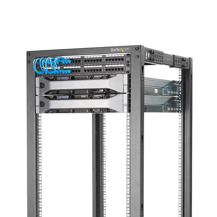 EAN 0065030855211 - StarTech.com 4POSTRACK42 armario rack Rack o bastidor independiente Negro imagen 5