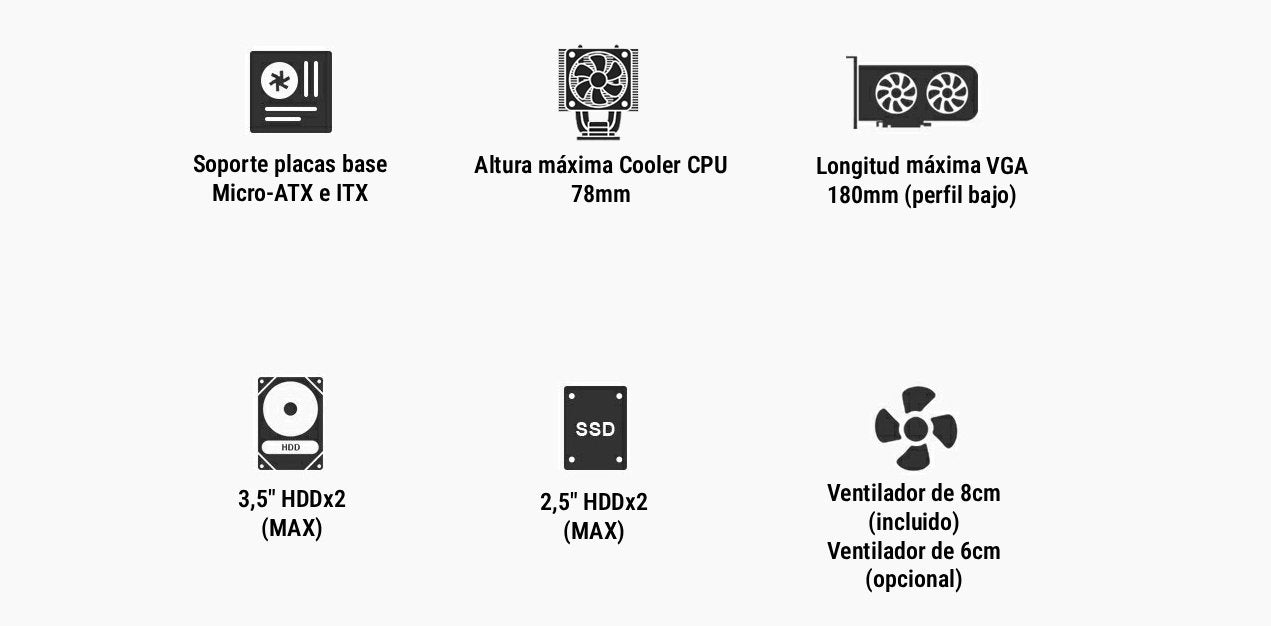 EAN 8436624420634 - CoolBox PC micro ATX T313 Slim Perfil bajo (Slimline) Negro imagen 8
