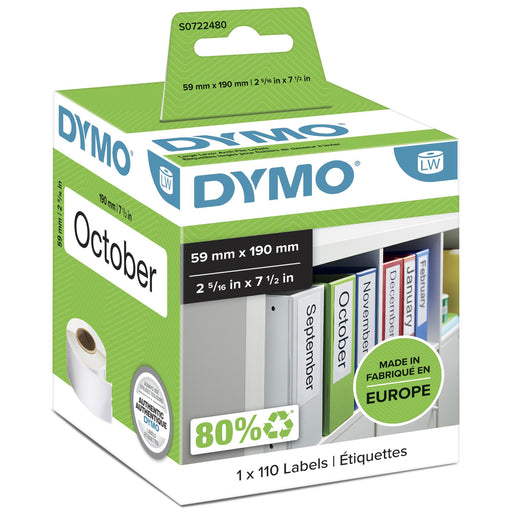 EAN 5411313990196 - DYMO LW - Large Lever Arch File Labels - 59 x 190 mm - S0722480 Blanco Etiqueta para impresora autoadhesi imagen 2