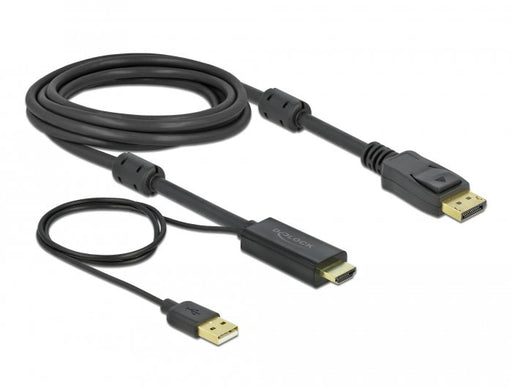 EAN 4043619859658 - DeLOCK 85965 adaptador de cable de vídeo HDMI tipo A (Estándar) DisplayPort + USB Type-A Negro imagen 1