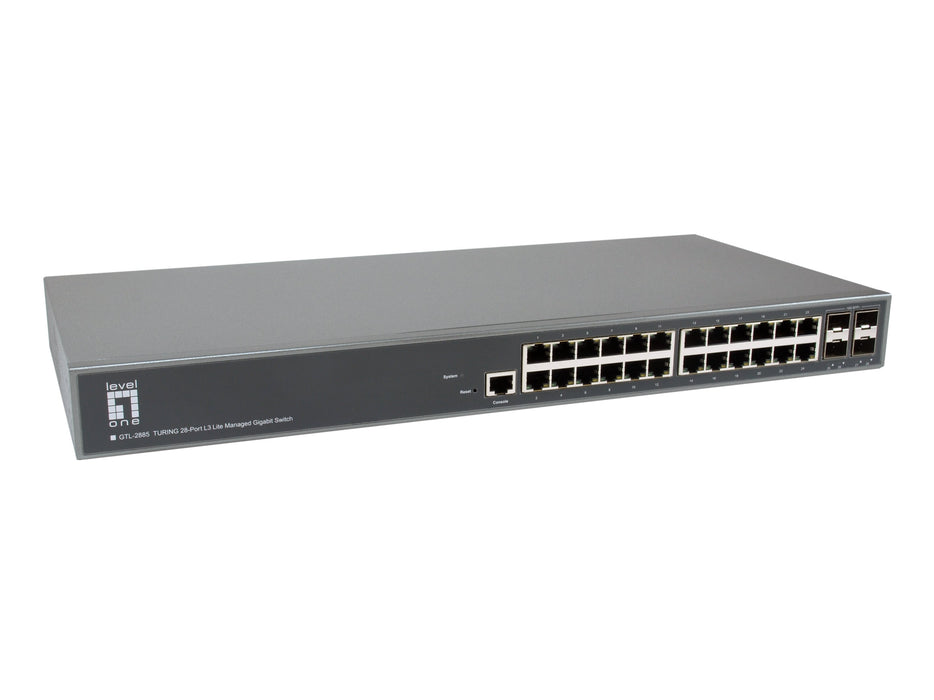 EAN 4015867243206 - LevelOne GTL-2885 switch Gestionado L3 Gigabit Ethernet (10/100/1000) Gris imagen 1