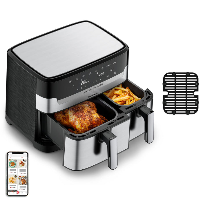 EAN 3045380023918 - Moulinex Dual Easy Fry EZ905D20 freidora Doble 8,3 L Independiente 2450 W Freidora de aire caliente Negro imagen 3