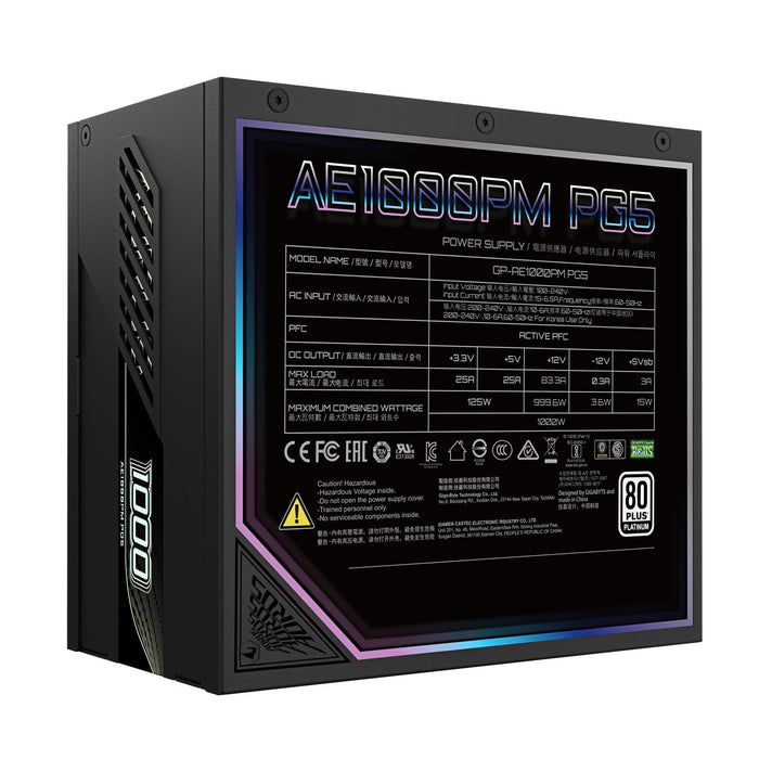 EAN 4719331557799 - GIGABYTE AORUS ELITE P1000W V2 unidad de fuente de alimentación 1000 W 20+4 pin ATX Negro imagen 3