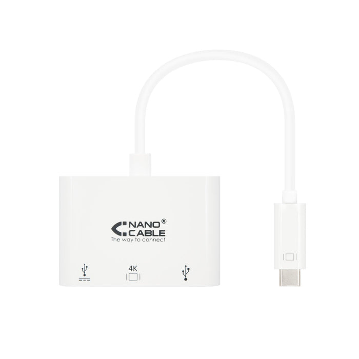 EAN 8433281008212 - Nanocable 10.16.4302 base para portátil y replicador de puertos USB 3.2 Gen 1 (3.1 Gen 1) Type-C Blanco imagen 1