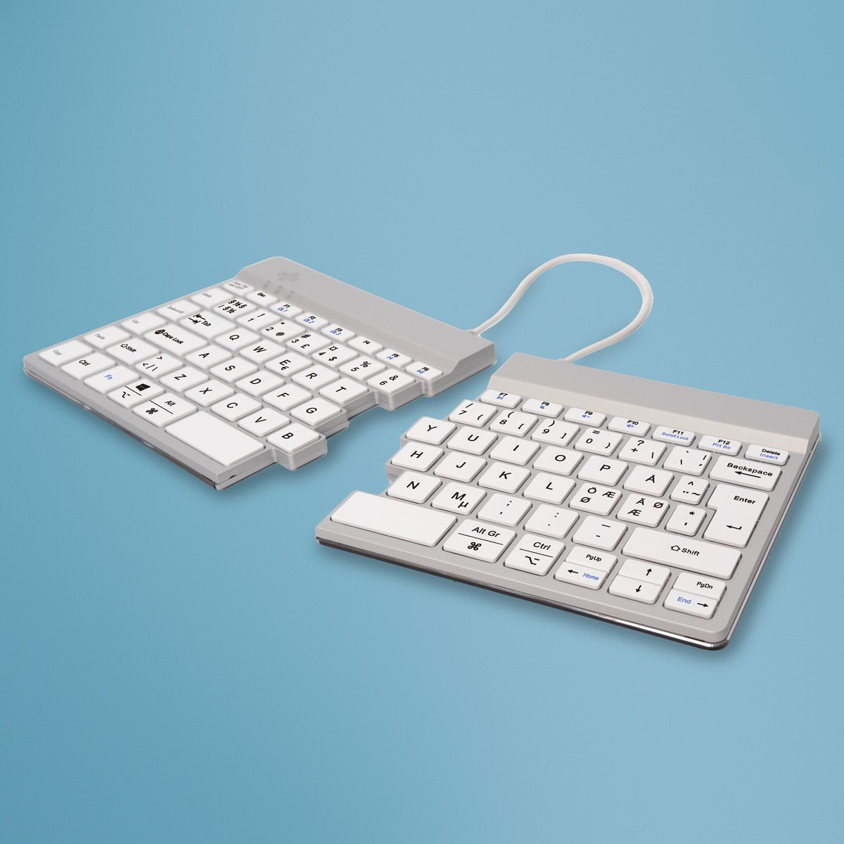 R-Go Split Break Keyboard, Qwerty (Pt), Bluetooth, White — InpexOpcion