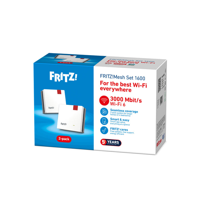 EAN 4023125031267 - Mesh Set FRITZMESH SET 1600 2-PACK EDITION INTERNATIONAL Doble banda (2,4 GHz / 5 GHz) Wi-Fi 6 (802.11ax) imagen 10
