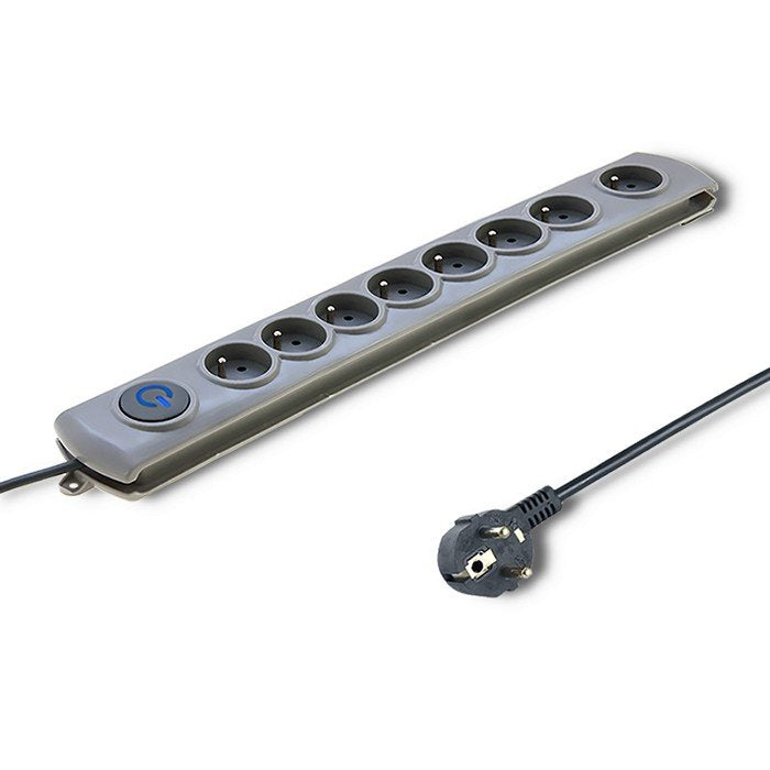EAN 5901878501680 - Qoltec 50168 limitador de tensión Gris 8 salidas AC 230 V 3 m imagen 1